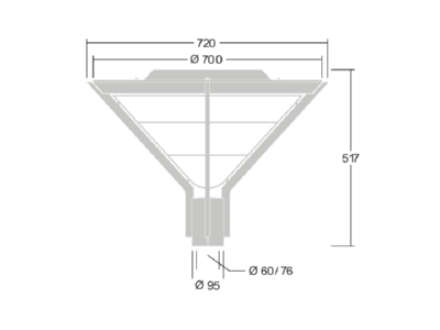 Mazeichnung Zumtobel AVN F2 LED  96265445 LED Mastaufsatzleuchte 3000K AVN F2 LED 96265445