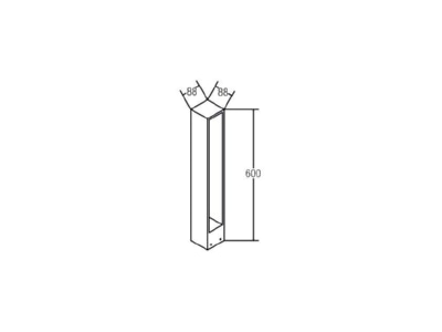Mazeichnung Brumberg 60007103 LED Pollerleuchte IP54 230V 3000K Graphit