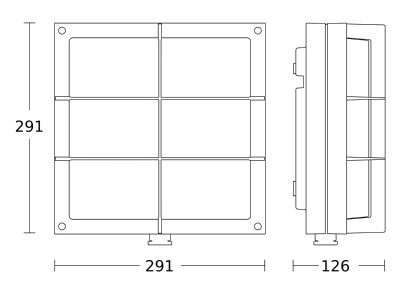 Ma�zeichnung 1 Steinel L 691 LED PMMA ANTV2 Sensoraussenleuchte