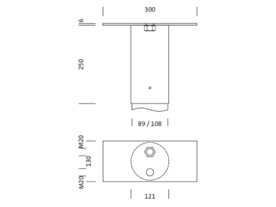 Dimensional drawing Siteco 5NY76901XA31 Accessory for light pole