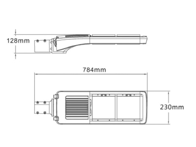 Mazeichnung Abalight MAIN 120 760 S LED Mastansatzleuchte 6000K