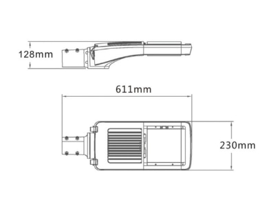 Mazeichnung Abalight MAIN 60 760 S LED Mastansatzleuchte 6000K