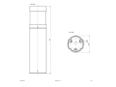Mazeichnung EVN WLR63101502 LED Wegeleuchte 3000K 630mm anth