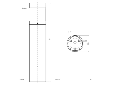 Mazeichnung EVN WLR90101502 LED Wegeleuchte 3000K 900mm anth