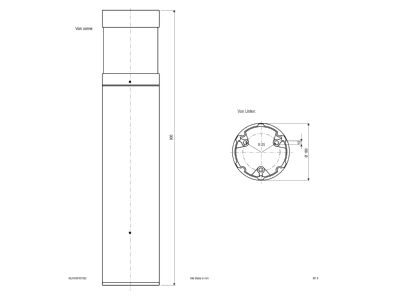 Mazeichnung EVN WLRV90101502 LED Wegeleuchte 3000K 900mm anth