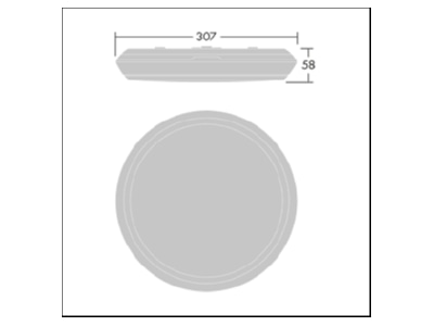 Dimensional drawing Zumtobel KAT RD 1000 840 HF Ceiling  wall luminaire