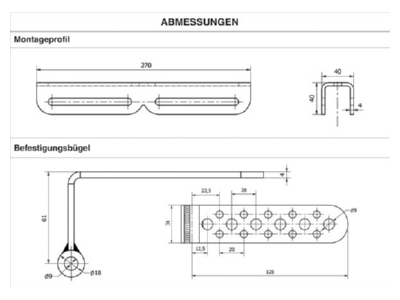 Dimensional drawing 2 Scharnberger Has  39470 Mounting kit for luminaires
