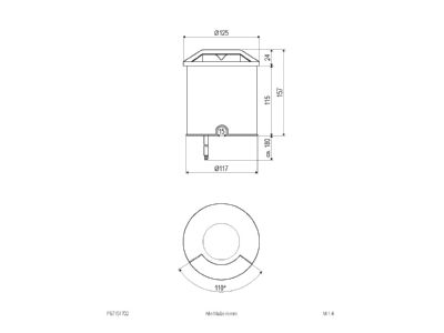 Mazeichnung EVN P67151702 LED Bodenleuchte IP67 3000K anthrazit
