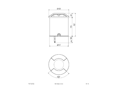 Mazeichnung EVN P67152702 LED Bodenleuchte IP67 3000K anthrazit