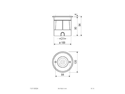 Ma�zeichnung EVN PC67106002M LED Bodenleuchte IP67 3000K