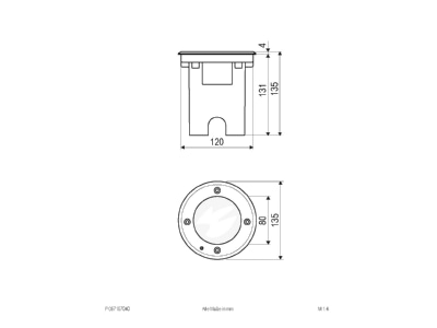 Mazeichnung EVN PC67107040 LED Bodenleuchte IP67 4000K