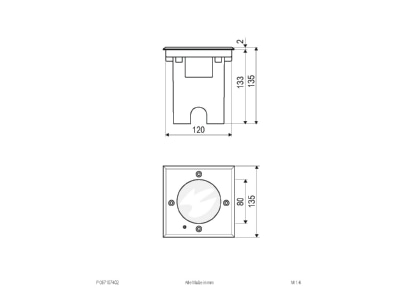 Mazeichnung EVN PC67107402 LED Bodenleuchte IP67 3000K