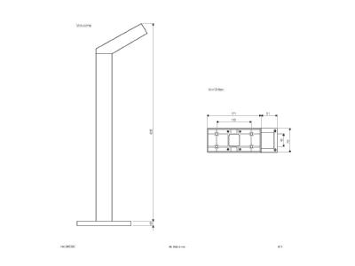 Mazeichnung EVN PWL54153302 LED Wegeleuchte 3000K anthrazit 