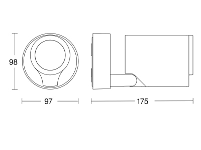Dimensional drawing 2 Steinel Spot ONE Slave Downlight spot floodlight 1x7W