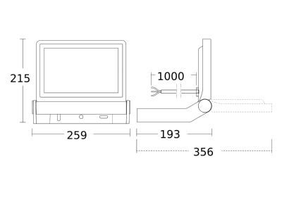 Dimensional drawing 2 Steinel XLED ONE XL weiss Downlight spot floodlight