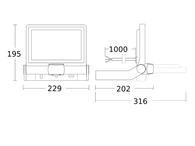 Dimensional drawing 1 Steinel XLED ONESensor anth  Downlight spot floodlight
