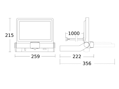 Dimensional drawing 2 Steinel XLED ONEXL Sensor ws Downlight spot floodlight