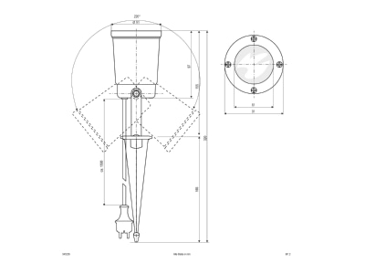 Dimensional drawing EVN 545235 Downlight spot floodlight 1x0 1   35W