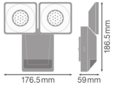 Dimensional drawing LEDVANCE EPROSPOTS16840IP55WT Downlight spot floodlight