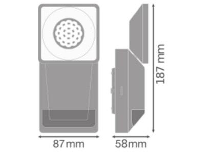Dimensional drawing LEDVANCE EPROSPOTS8W840IP55DG Downlight spot floodlight