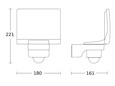 Dimensional drawing 1 Steinel XLED PRO 240 ANT V2 Downlight spot floodlight
