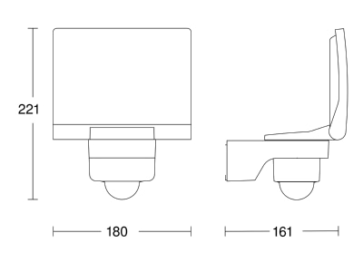Dimensional drawing 2 Steinel XLED PRO 240 ANT V2 Downlight spot floodlight