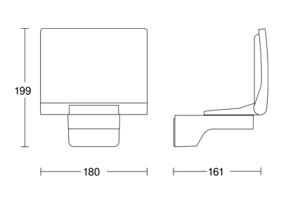 Dimensional drawing 1 Steinel XLED PRO240SL ANT V2 Downlight spot floodlight
