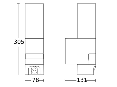 Mazeichnung 2 Steinel L 620 CAM Sensor Aussenleuchte m  Bewegungsmelder