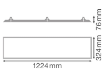 Dimensional drawing LEDVANCE PL1200X300REC MOUNT Mechanical accessory for luminaires