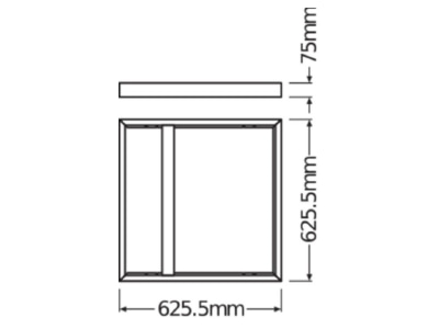 Dimensional drawing LEDVANCE PL625SUR MOUNTKITH75 Mechanical accessory for luminaires