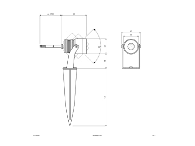 Dimensional drawing EVN PLC650502 Downlight spot floodlight