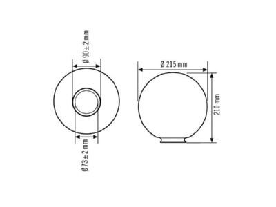 Dimensional drawing ESYLUX EL10026164 Cover for luminaires