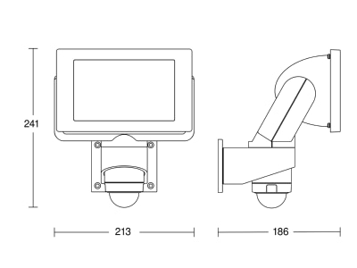 Dimensional drawing 2 Steinel LS 300 LED schwarz Downlight spot floodlight