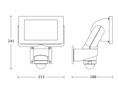 Dimensional drawing 2 Steinel LS 300 LED weiss Downlight spot floodlight