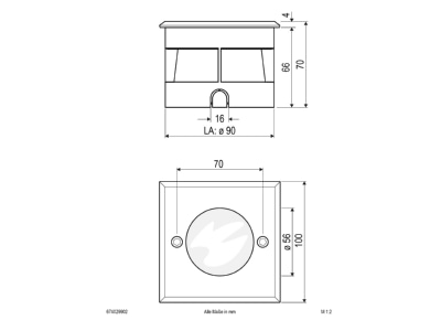 Ma�zeichnung EVN 674029902 LED Bodeneinbauleuchte IP67 RGB
