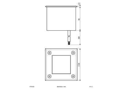 Mazeichnung EVN 6740402 LED Bodeneinbauleuchte IP67