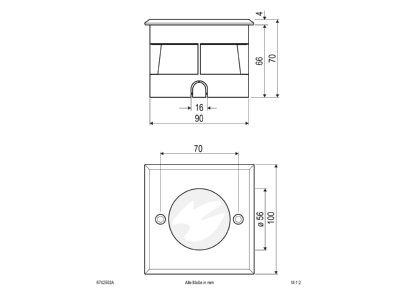 Ma�zeichnung EVN 6742502A LED Bodeneinbauleuchte IP67