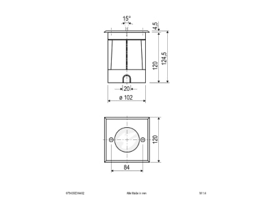 Ma�zeichnung EVN 679435EVA402 LED Bodeneinbauleuchte IP67