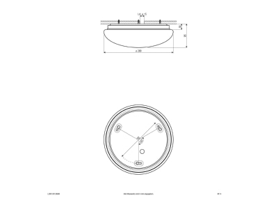 Ma�zeichnung EVN L280120125BM LED Anbauleuchte m  Bewegungsmelder