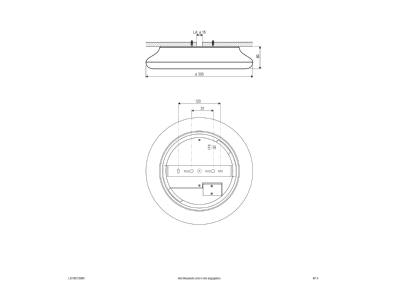 Ma�zeichnung EVN L30180125BM LED Anbauleuchte m  Bewegungsmelder