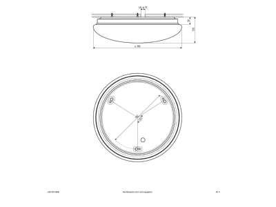 Ma�zeichnung EVN L360180125BM LED Anbauleuchte m  Bewegungsmelder