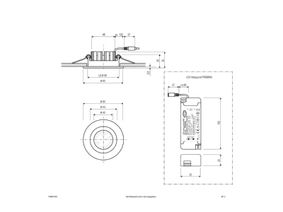 Dimensional drawing EVN P65081302 Downlight spot floodlight
