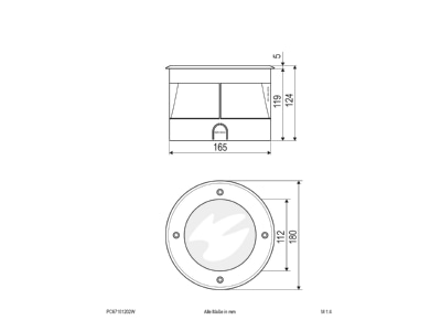 Ma�zeichnung EVN PC67101202W LED Bodeneinbauleuchte IP67