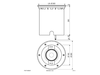 Mazeichnung EVN PC67103602W LED Bodeneinbauleuchte IP67