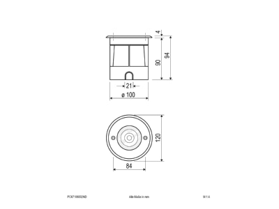 Ma�zeichnung EVN PC67106002ND LED Bodeneinbauleuchte IP67