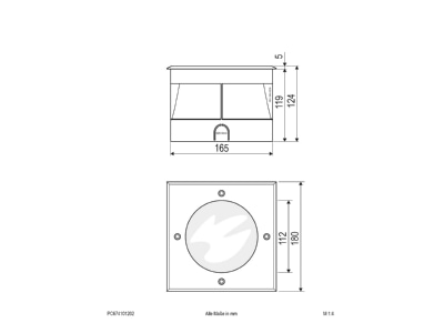 Mazeichnung EVN PC674101202 LED Bodeneinbauleuchte IP67