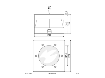 Ma�zeichnung EVN PC674102402 LED Bodeneinbauleuchte IP67