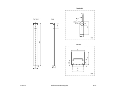 Mazeichnung EVN PL54151002 LED Wegeleuchte
