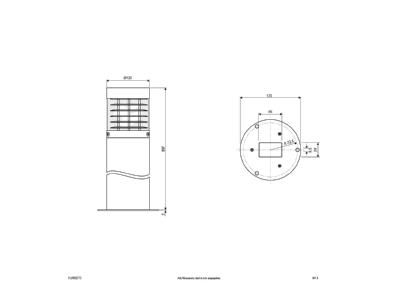 Mazeichnung EVN PLR902715 Pollerleuchte IP54