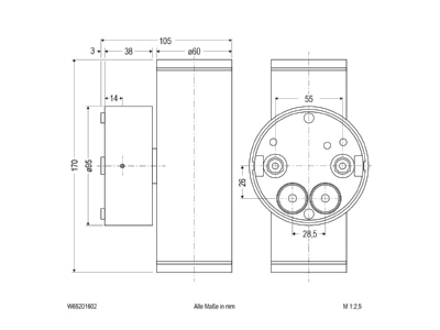 Ma�zeichnung EVN W65201602 LED Wandleuchte IP65